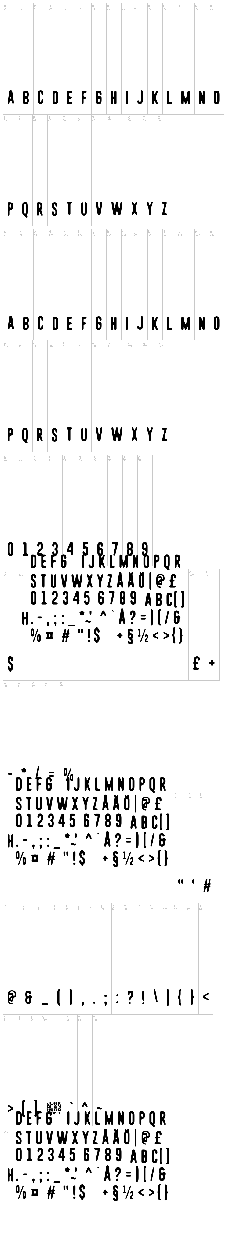 Soul Sister font map